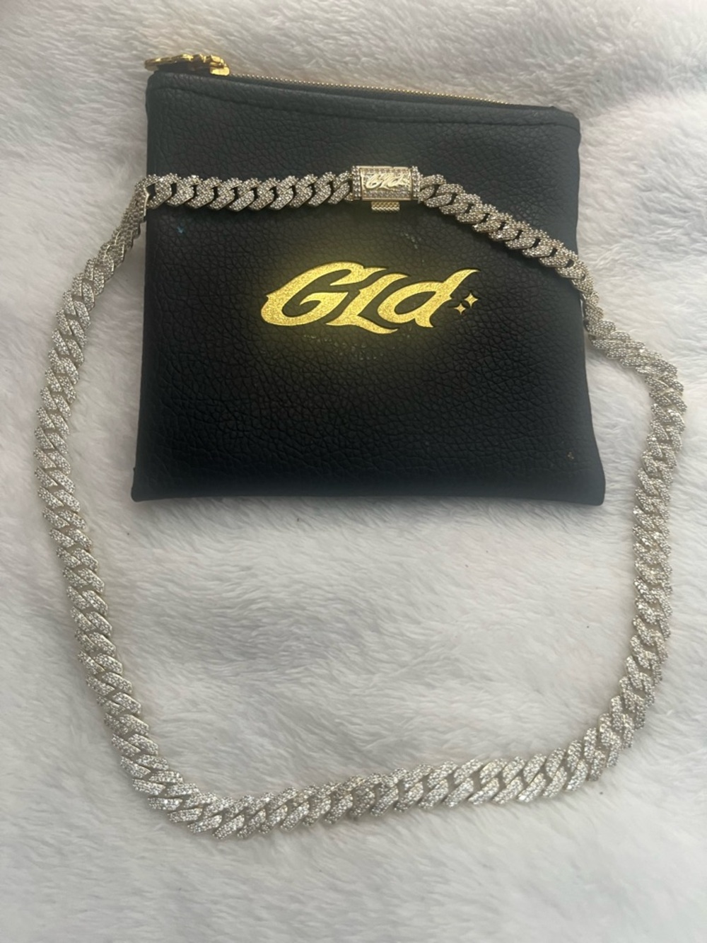 GLD Silver Pave Cuban Link Necklace